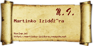 Martinko Izidóra névjegykártya